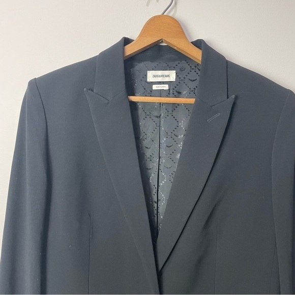 [Zadig & Voltaire] Women's Black Classic Office Corporate Blazer - Picture 2 of 8